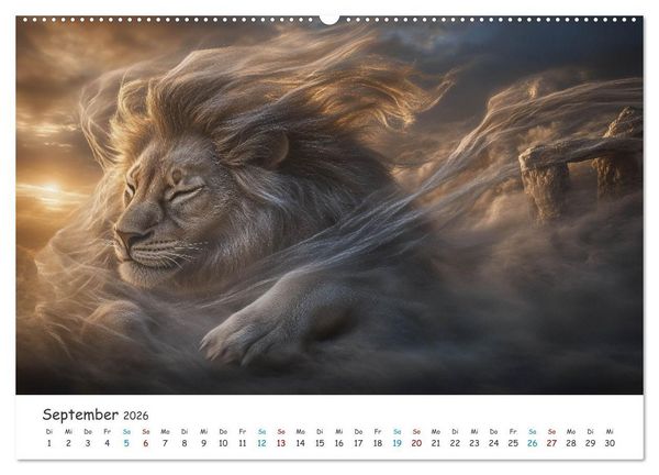 Produktbild: Die St&auml;rke der L&ouml;wenw&auml;chter (Wandkalender 2026 DIN A2 quer), CALVENDO Monatskalender