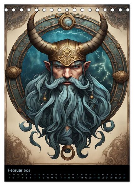 Produktbild: Sternzeichen Nordische Mythology (Tischkalender 2026 DIN A5 hoch), CALVENDO Monatskalender