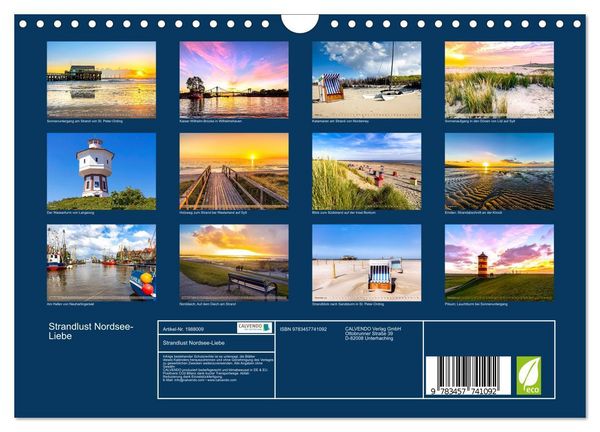 Produktbild: Strandlust Nordsee-Liebe (Wandkalender 2026 DIN A4 quer), CALVENDO Monatskalender