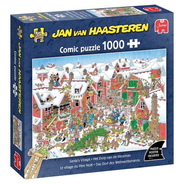 Produktbild: Jumbo 1110100613 - Jan van Haasteren, Das Dorf des Weihnachtsmann, Comic-Puzzle, 1000 Teile