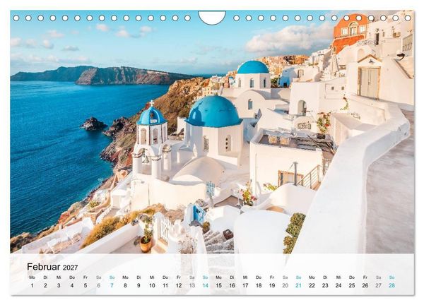 Produktbild: Oia Santorini - Bilderbuch-Dorf von Griechenland (Wandkalender 2027 DIN A4 quer), CALVENDO Monatskalender