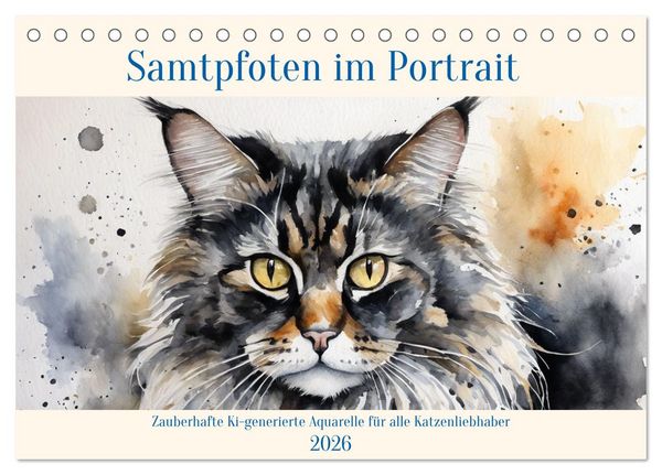 Samtpfoten im Portrait (Tischkalender 2026 DIN A5 quer), CALVENDO Monatskalender