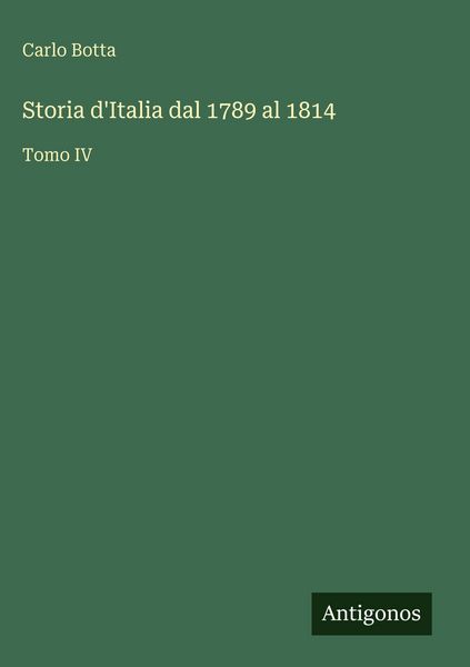 Produktbild: Storia d'Italia dal 1789 al 1814