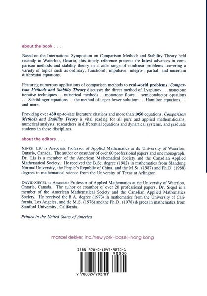 Produktbild: Comparison Methods and Stability Theory