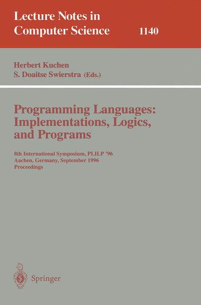 Produktbild: Programming Languages: Implementations, Logics, and Programs