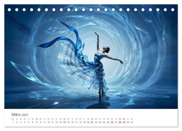 Produktbild: Tanz durch Traumwelten - Fantastische T&auml;nzerinnen in surrealen Klangr&auml;umen (Tischkalender 2027 DIN A5 quer), CALVENDO Monatskalender