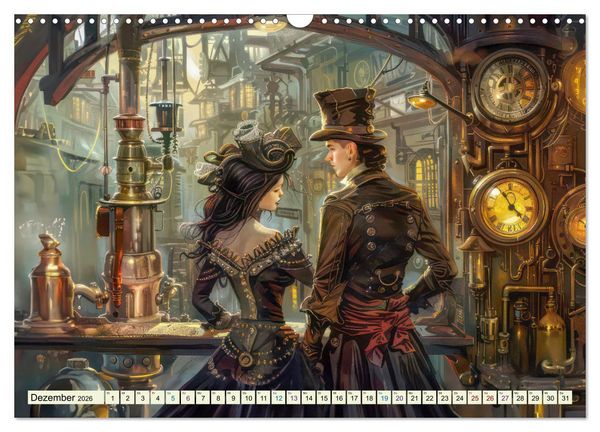 Produktbild: Steampunk - Bl&uuml;tezeit der Mechanik (Wandkalender 2026 DIN A3 quer), CALVENDO Monatskalender