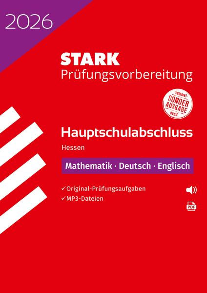 Produktbild: STARK Mathematik, Deutsch, Englisch - Hauptschulabschluss 2026 Hessen - Pr&uuml;fungsvorbereitung