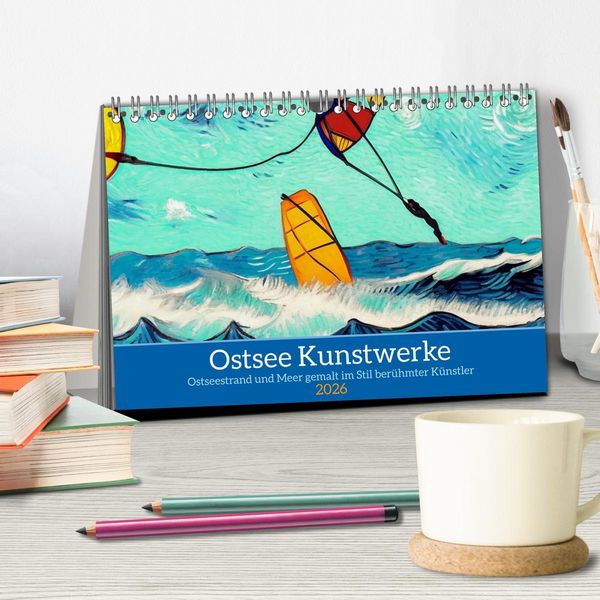 Produktbild: Ostsee Kunstwerke (Tischkalender 2026 DIN A5 quer), CALVENDO Monatskalender