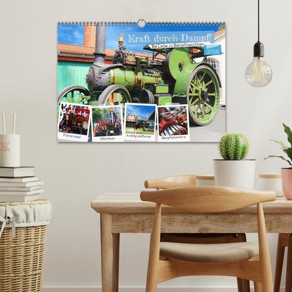 Produktbild: Kraft durch Dampf! Die Liebe zu Dampfmaschinen (Wandkalender 2026 DIN A3 quer), CALVENDO Monatskalender