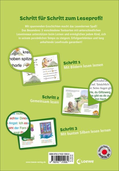 Produktbild: Lesenlernen in 3 Schritten - Die sch&ouml;nsten Dinogeschichten