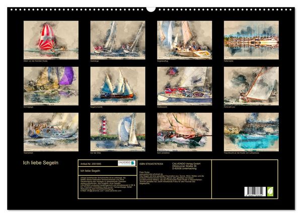 Produktbild: Ich liebe Segeln (Wandkalender 2026 DIN A2 quer), CALVENDO Monatskalender