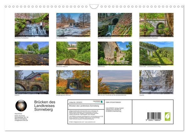 Produktbild: Br&uuml;cken des Landkreises Sonneberg (Wandkalender 2026 DIN A3 quer), CALVENDO Monatskalender