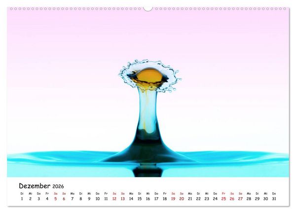 Produktbild: Wassertropfen - Kunstwerke der Natur (hochwertiger Premium Wandkalender 2026 DIN A2 quer), Kunstdruck in Hochglanz
