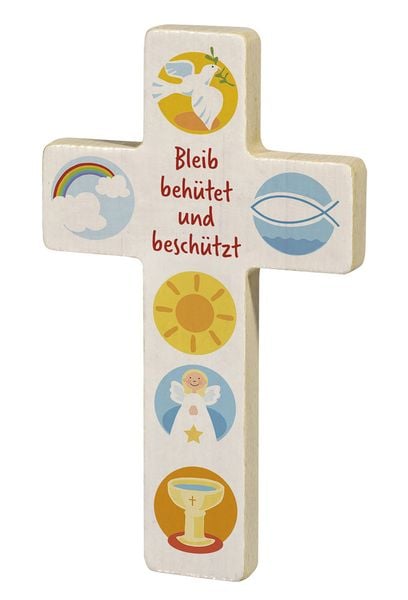 Holzkreuz »Bleib behütet und beschützt«, von , St. Benno, 4255753500321
