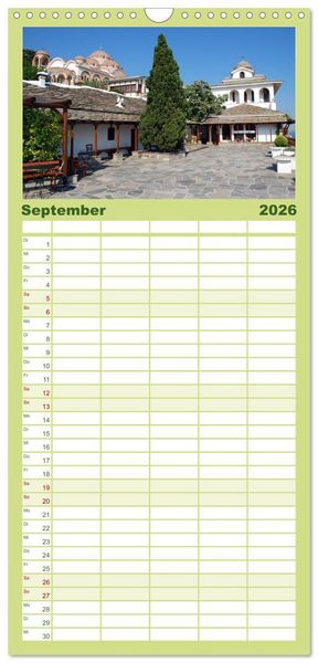 Produktbild: Familienplaner 2026 - Griechische Inseln mit 5 Spalten (Wandkalender, 21 x 45 cm) CALVENDO