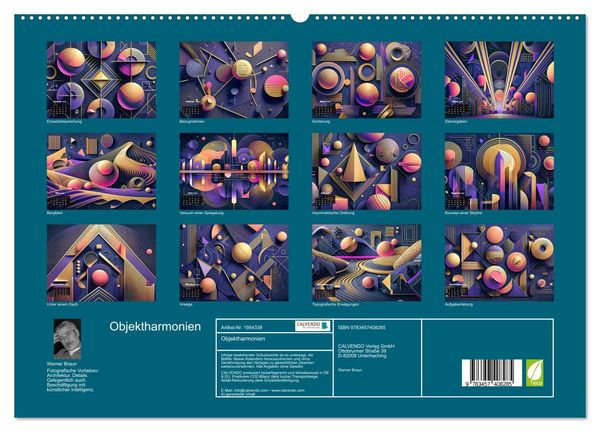Produktbild: Objektharmonien (hochwertiger Premium Wandkalender 2026 DIN A2 quer), Kunstdruck in Hochglanz