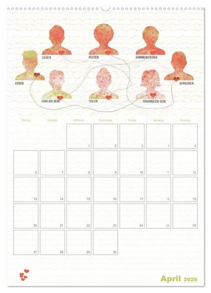 Produktbild: Liebe macht gl&uuml;cklich (hochwertiger Premium Wandkalender 2026 DIN A2 hoch), Kunstdruck in Hochglanz