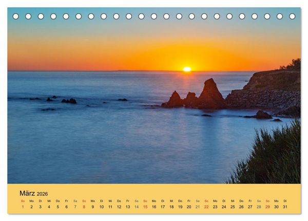 Produktbild: Sonnenunterg&auml;nge an der Atlantikk&uuml;ste (Tischkalender 2026 DIN A5 quer), CALVENDO Monatskalender