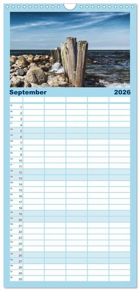 Produktbild: Familienplaner 2026 - Meer-Landschaft - 12 Monate Schleswig Holstein mit 5 Spalten (Wandkalender, 21 x 45 cm) CALVENDO