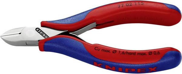 Produktbild: Knipex 77 02 115 Elektronik- u. Feinmechanik Seitenschneider mit Facette 115 mm