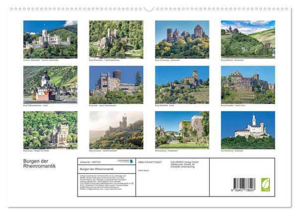 Produktbild: Burgen der Rheinromantik (hochwertiger Premium Wandkalender 2026 DIN A2 quer), Kunstdruck in Hochglanz