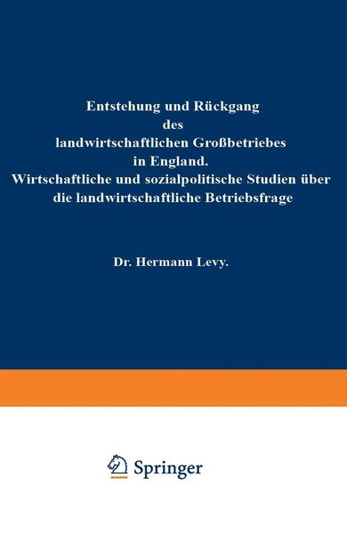 Produktbild: Entstehung und R&uuml;ckgang des landwirtschaftlichen Gro&szlig;betriebes in England