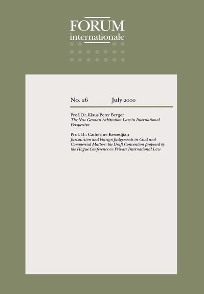 Produktbild: Forum Internationale: The New German Arbitration Law in International Perspective