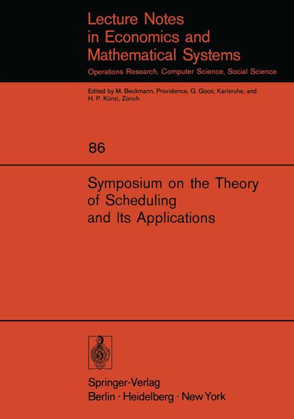 Produktbild: Symposium on the Theory of Scheduling and Its Applications