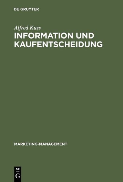 Produktbild: Information und Kaufentscheidung