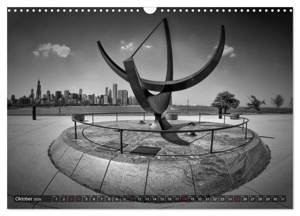 Produktbild: CHICAGO Monochrom (Wandkalender 2026 DIN A3 quer), CALVENDO Monatskalender
