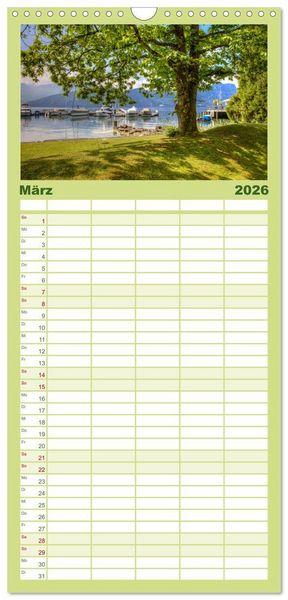 Produktbild: Familienplaner 2026 - Vierwaldst&auml;ttersee mit 5 Spalten (Wandkalender, 21 x 45 cm) CALVENDO