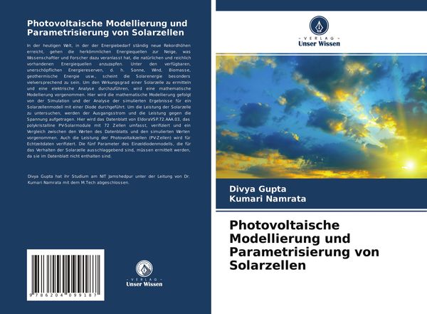 Produktbild: Photovoltaische Modellierung und Parametrisierung von Solarzellen