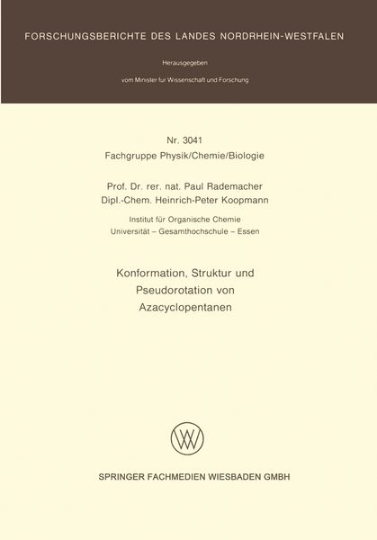 Produktbild: Konformation, Struktur und Pseudorotation von Azacyclopentanen