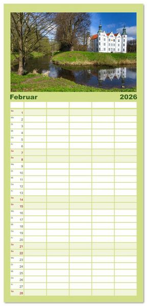 Produktbild: Familienplaner 2026 - Schleswig-Holstein Du bist so sch&ouml;n mit 5 Spalten (Wandkalender, 21 x 45 cm) CALVENDO