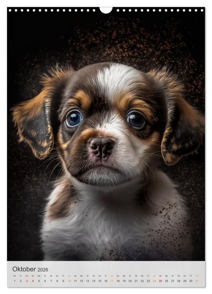 Produktbild: Zauberhafte Hundebabys (Wandkalender 2026 DIN A3 hoch), CALVENDO Monatskalender