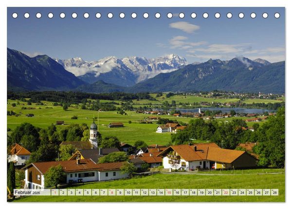 Produktbild: Das Blaue Land - Himmel, Seen und Berge im bayerischen Voralpenland (Tischkalender 2026 DIN A5 quer), CALVENDO Monatskalender