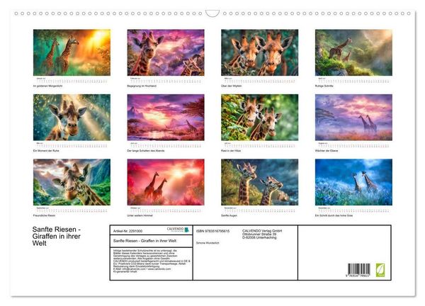 Produktbild: Sanfte Riesen - Giraffen in ihrer Welt (Wandkalender 2027 DIN A2 quer), CALVENDO Monatskalender
