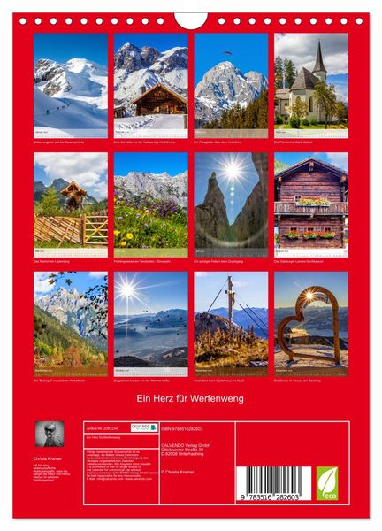 Produktbild: Ein Herz f&uuml;r Werfenweng (Wandkalender 2026 DIN A4 hoch), CALVENDO Monatskalender
