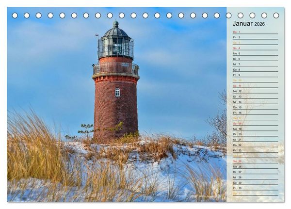 Produktbild: Leuchtt&uuml;rme - maritime Wegweiser in Deutschland (Tischkalender 2026 DIN A5 quer), CALVENDO Monatskalender