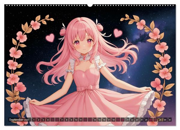 Produktbild: Manga Kalender Sternzeichen (Wandkalender 2026 DIN A2 quer), CALVENDO Monatskalender