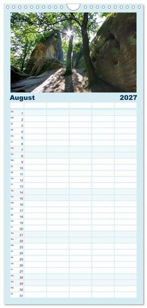 Produktbild: Familienplaner 2027 - Zittauer Gebirge - Deutschlands kleinstes Mittelgebirge mit 5 Spalten (Wandkalender, 21 x 45 cm) CALVENDO