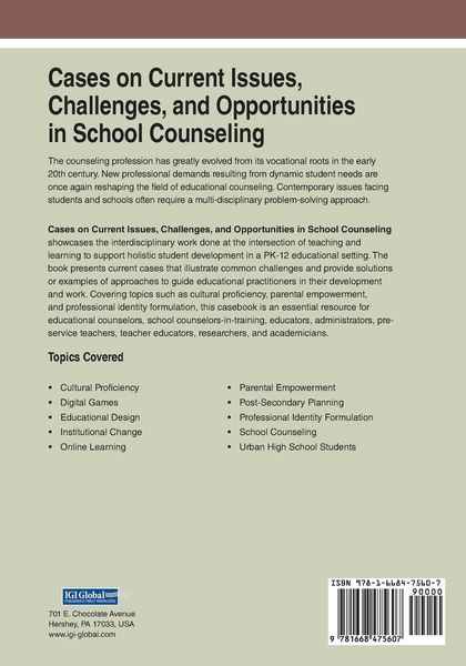 Produktbild: Cases on Current Issues, Challenges, and Opportunities in School Counseling