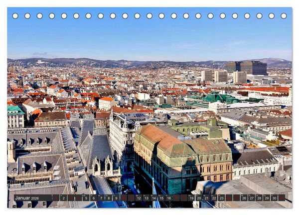 Produktbild: WIEN von oben (Tischkalender 2026 DIN A5 quer), CALVENDO Monatskalender