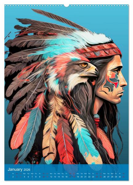 Produktbild: Native American Art (Wall Calendar 2026 DIN A2 portrait), CALVENDO 12 Month Wall Calendar