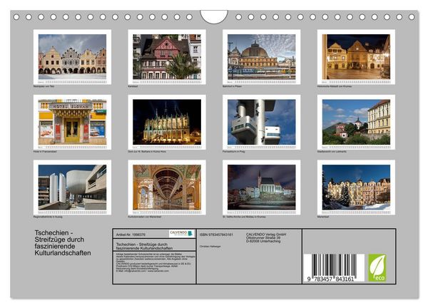 Produktbild: Tschechien - Streifz&uuml;ge durch faszinierende Kulturlandschaften (Wandkalender 2026 DIN A4 quer), CALVENDO Monatskalender