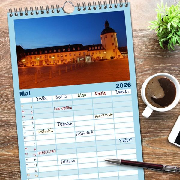 Produktbild: Familienplaner 2026 - Blaue Stunde im Siegerland mit 5 Spalten (Wandkalender, 21 x 45 cm) CALVENDO