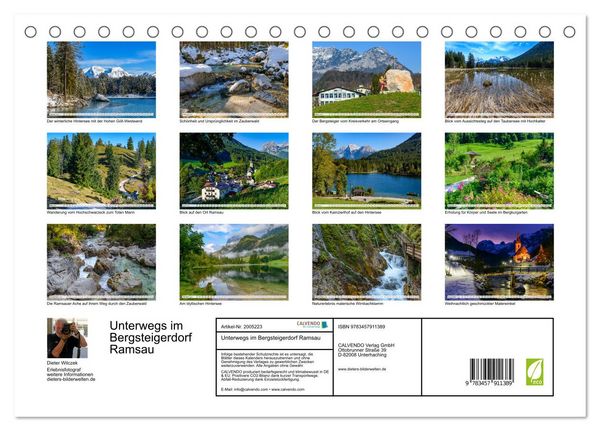 Produktbild: Unterwegs im Bergsteigerdorf Ramsau (Tischkalender 2026 DIN A5 quer), CALVENDO Monatskalender
