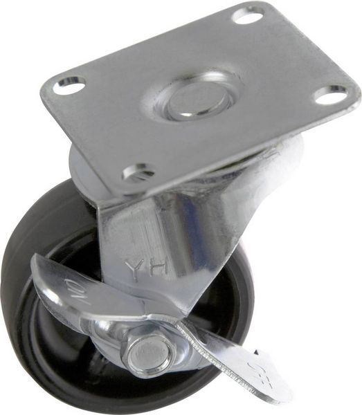 Produktbild: TOOLCRAFT TO-5137896 Lenkrolle mit Feststellbremse und Anschraubplatte 50 mm Tragf&auml;higkeit (max.): 50 kg