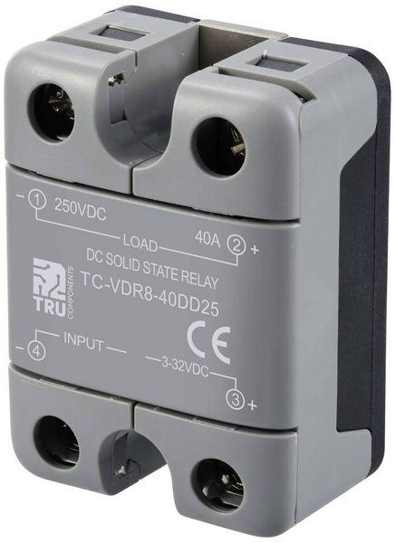 Produktbild: TRU COMPONENTS Halbleiterrelais TC-12705372 40 A Schaltspannung (max.): 250 V/DC Gleichstromschaltung 1 St.